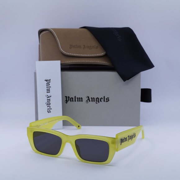 Palm Angels PERI002 PALM 1807 Rectangle Sunglasses - Yellow/Dark Grey - Picture 5 of 10